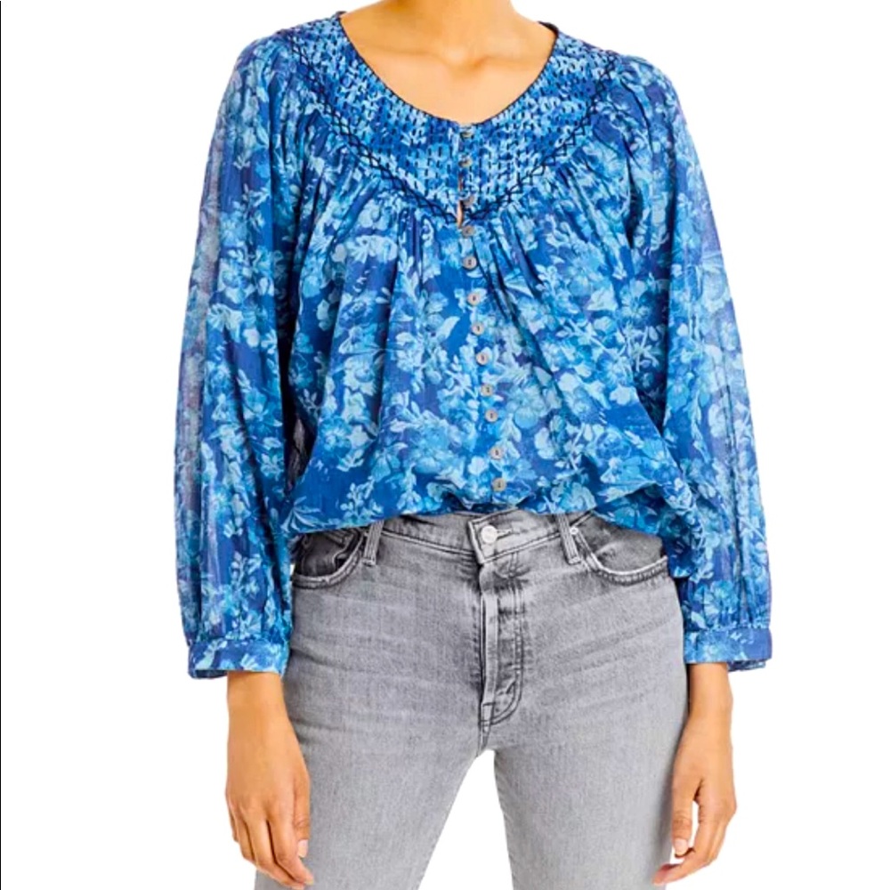 Free People Cool Medow Printed Top